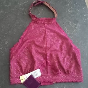 Beautiful Plumberry SAKI SILVER halter sz M